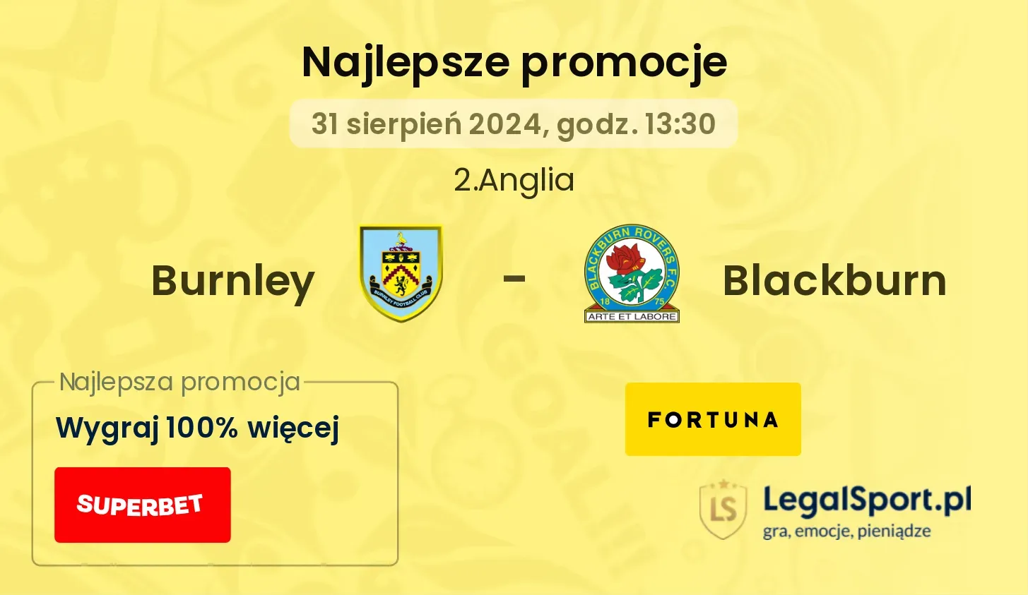 Burnley - Blackburn promocje bonusy na mecz