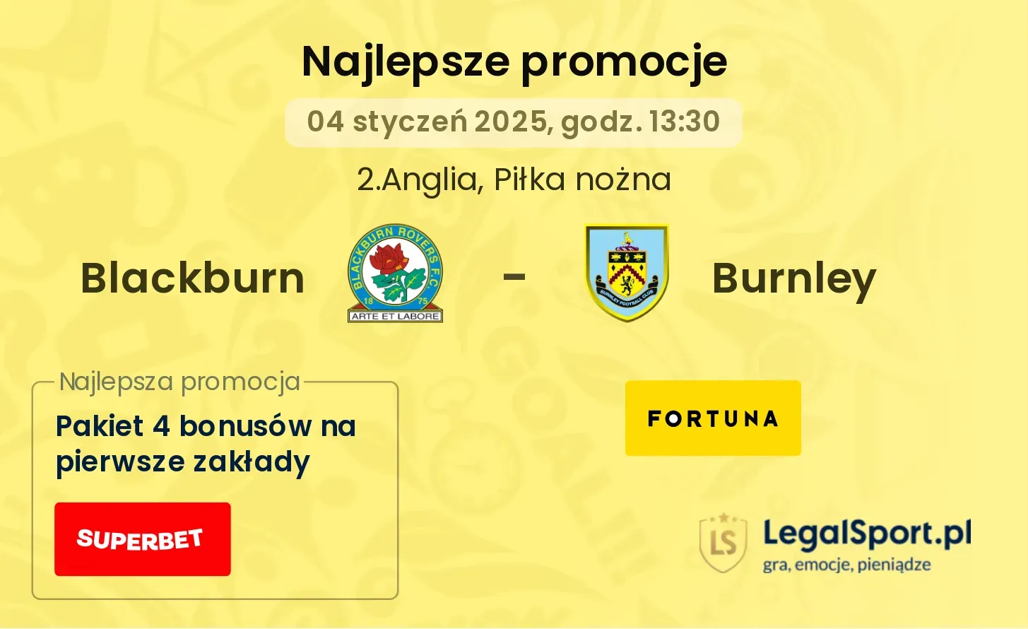 Blackburn - Burnley promocje u bukmacherów