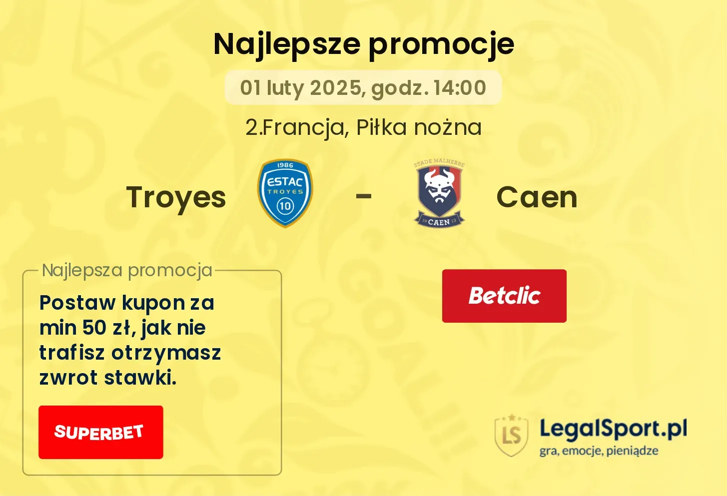 Troyes - Caen promocje bukmacherskie