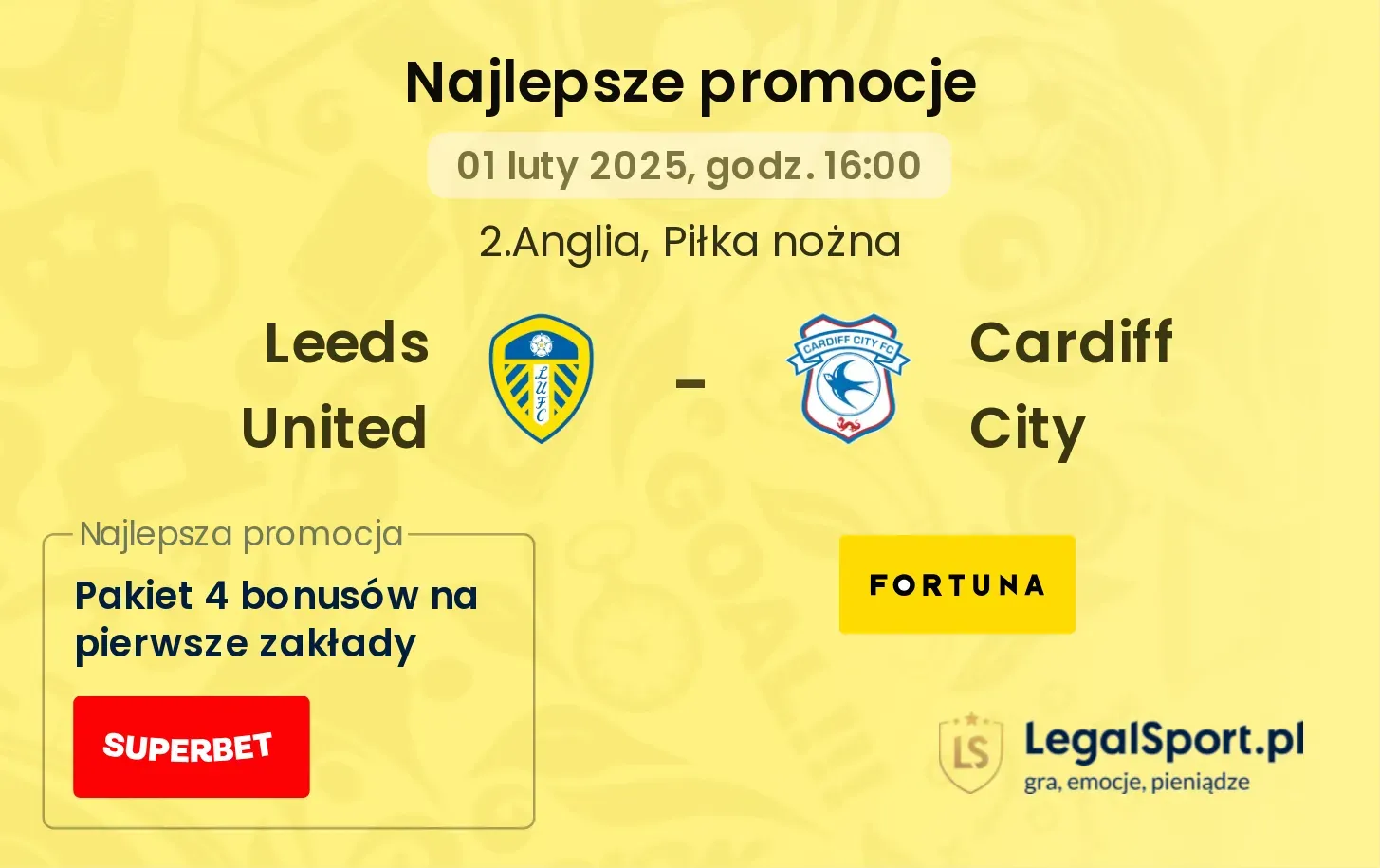 Leeds United - Cardiff City promocje u bukmacherów