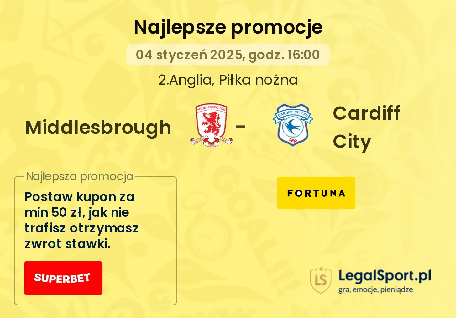 Middlesbrough - Cardiff City promocje bukmacherskie