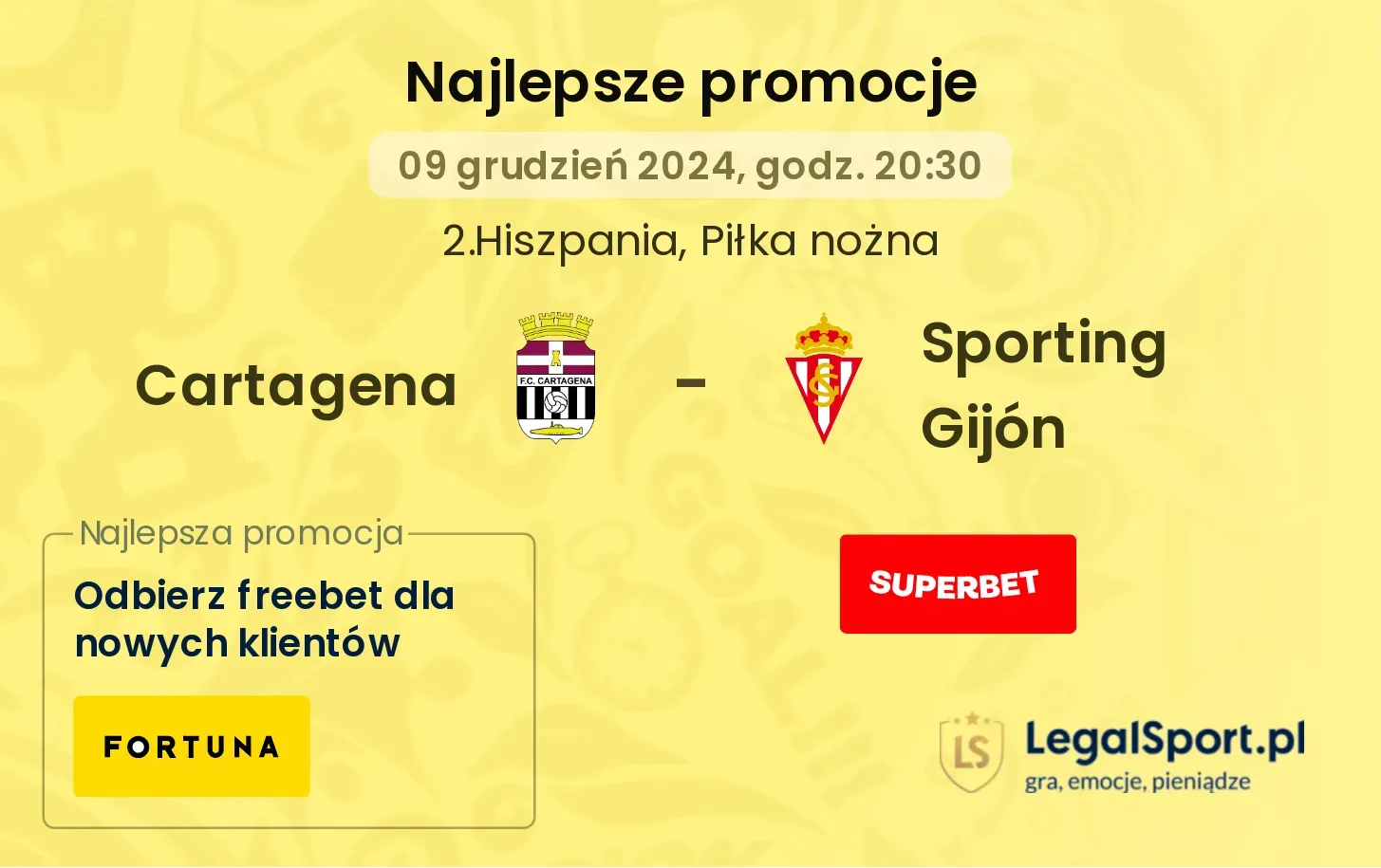 Cartagena - Sporting Gijón promocje bonusy na mecz