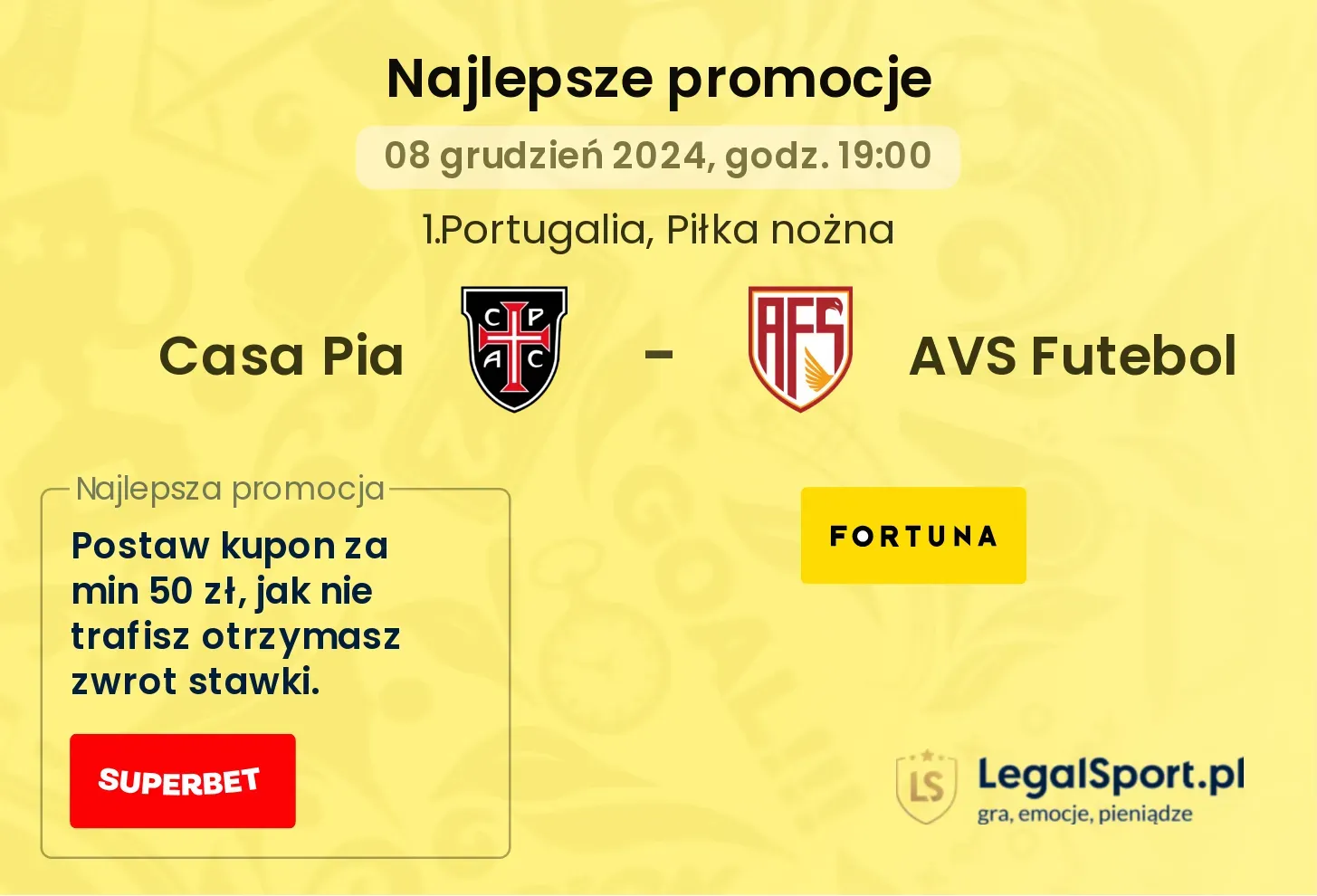 Casa Pia - AVS Futebol promocje bonusy na mecz