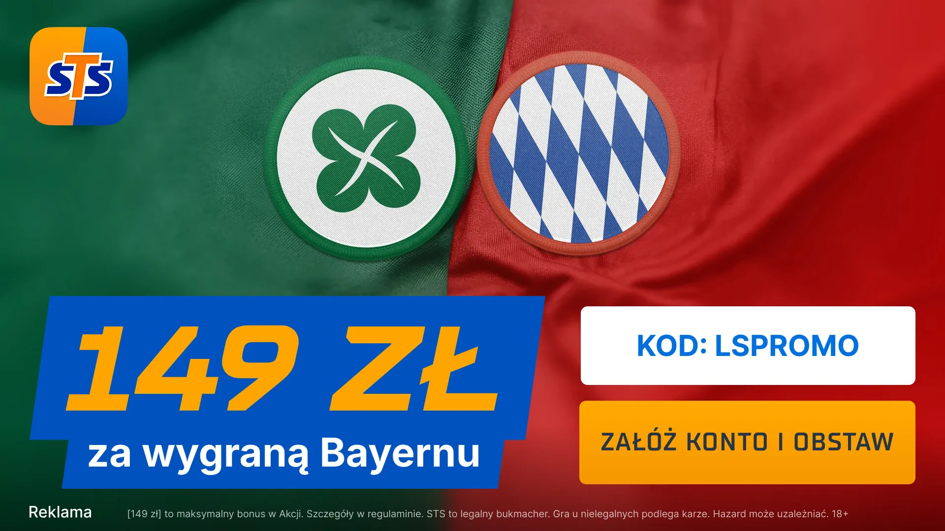 149 zł za wytypowanie zwycięzcy meczu Celtic - Bayern