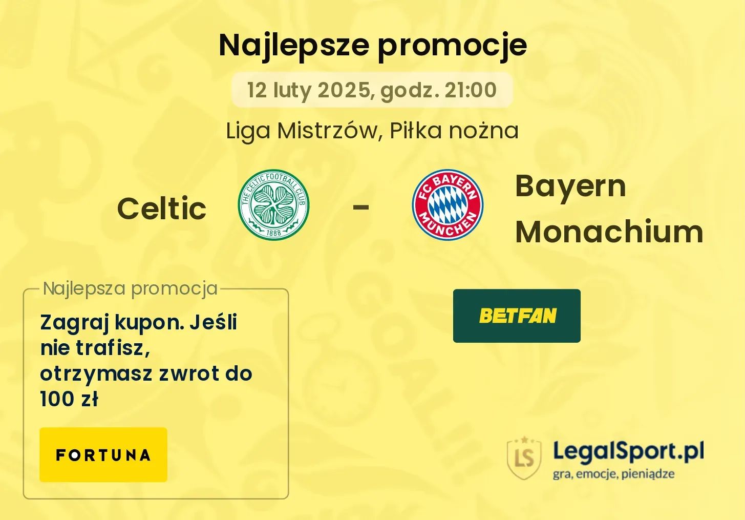 Celtic - Bayern Monachium promocje bonusy na mecz