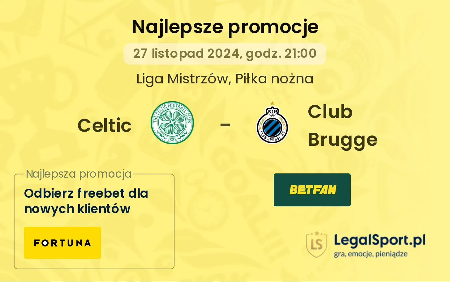 Celtic - Club Brugge promocje bonusy na mecz