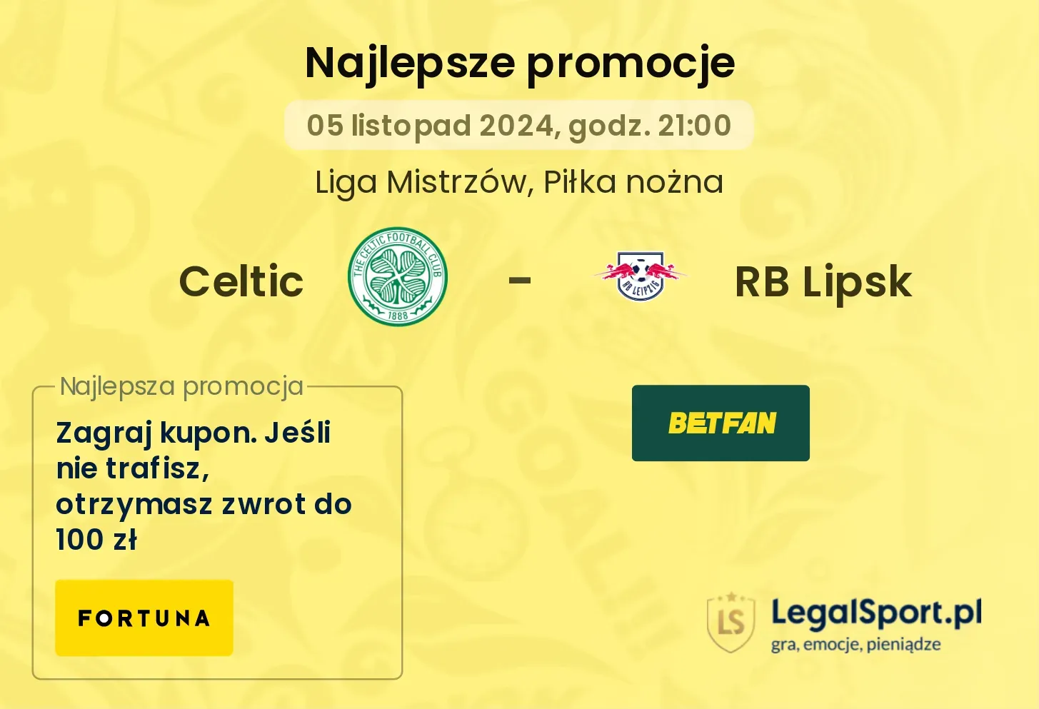 Celtic - RB Lipsk promocje bukmacherskie 05.11, 21:00