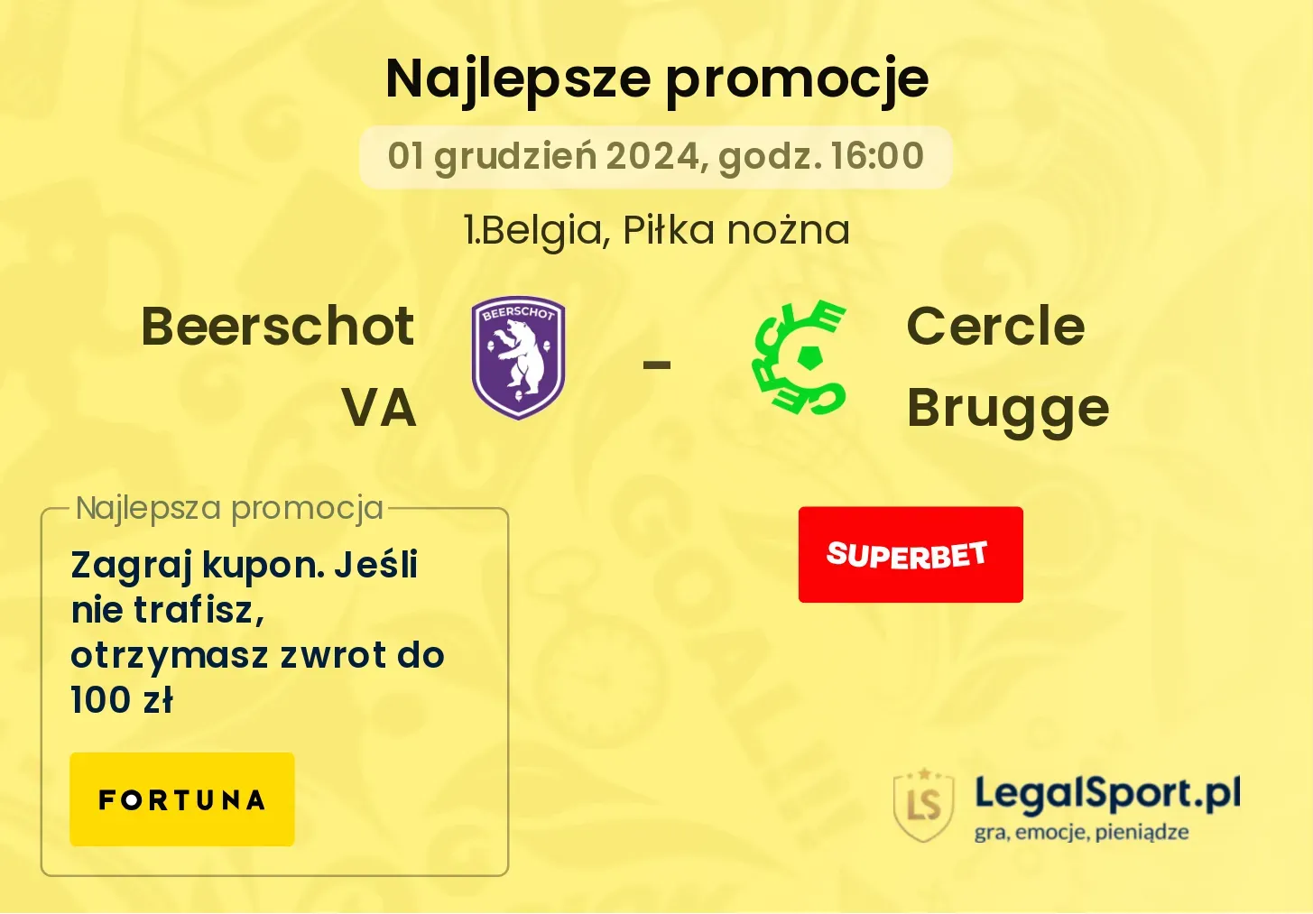 Beerschot VA - Cercle Brugge promocje u bukmacherów