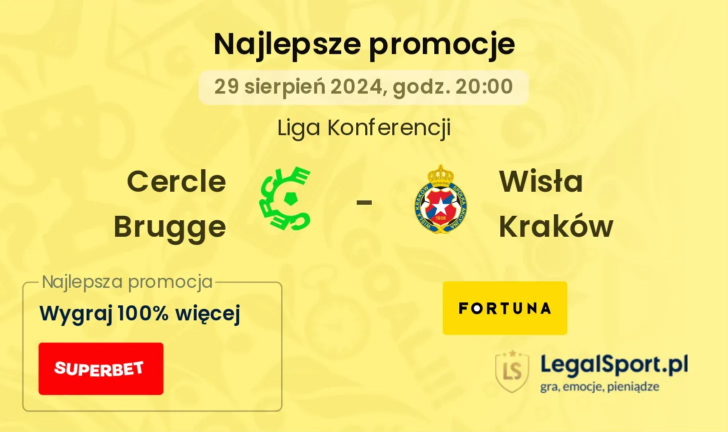 Cercle Brugge - Wisła Kraków promocje bonusy na mecz