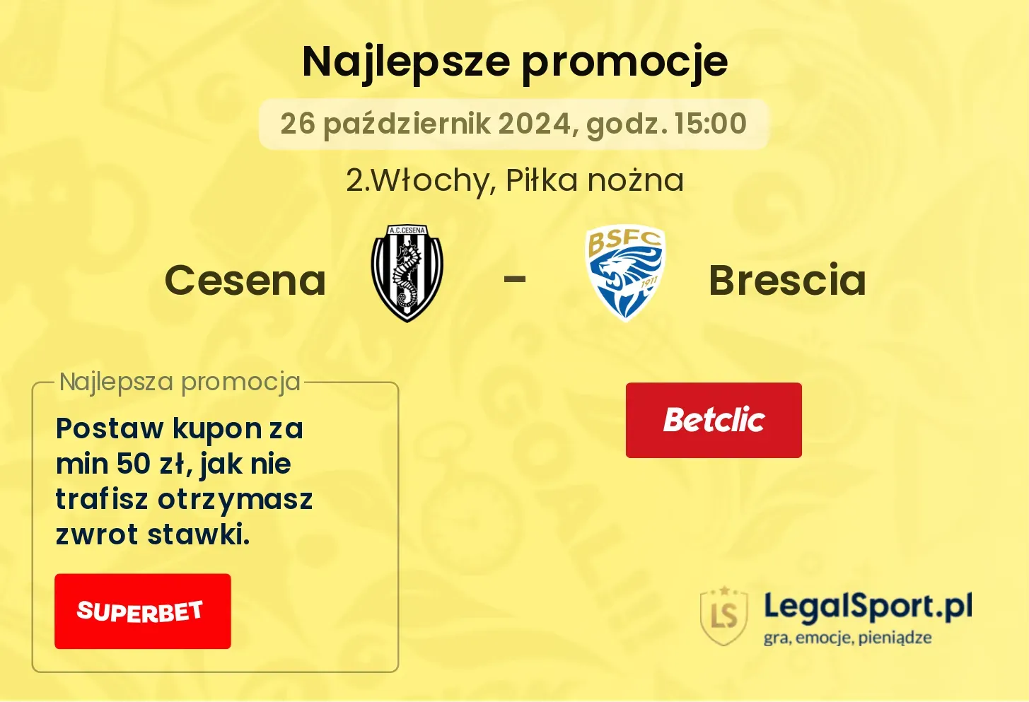 Cesena - Brescia promocje bonusy na mecz