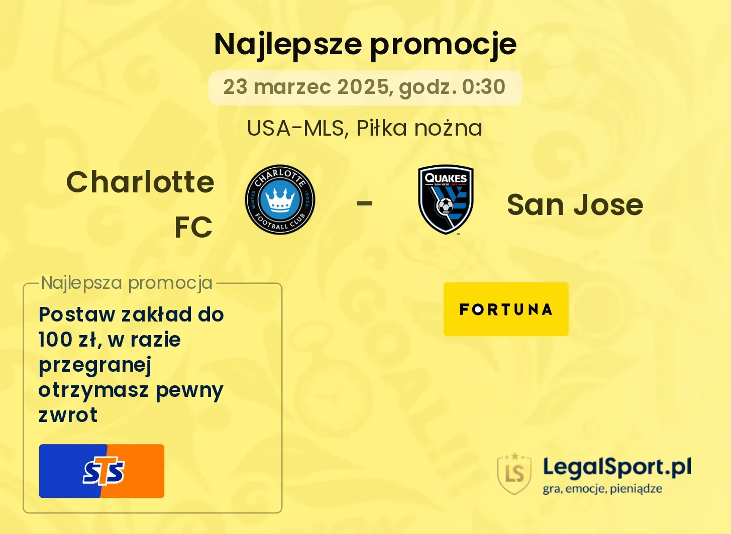 Charlotte FC - San Jose promocje bonusy na mecz