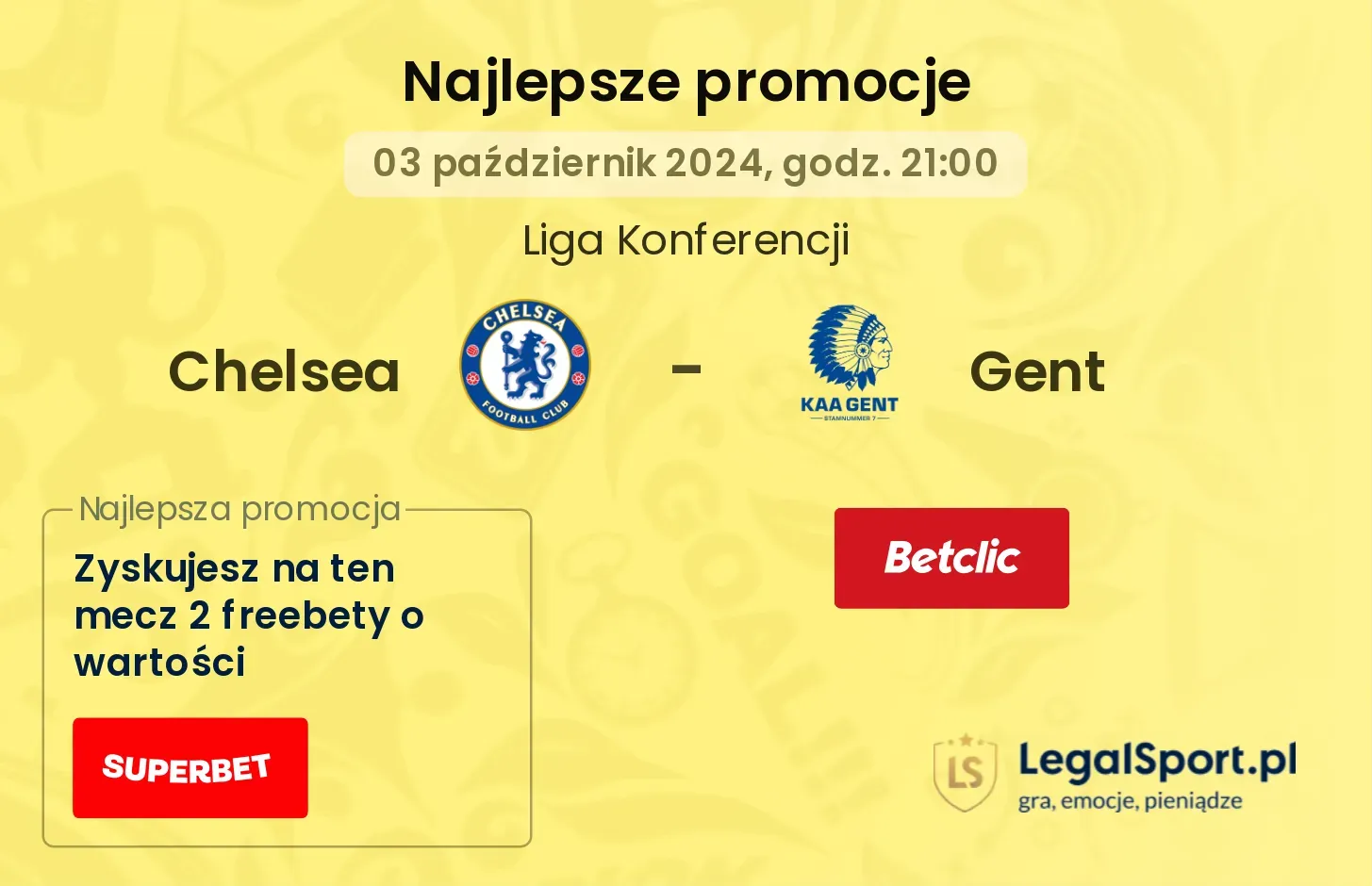 Chelsea - Gent promocje bonusy na mecz