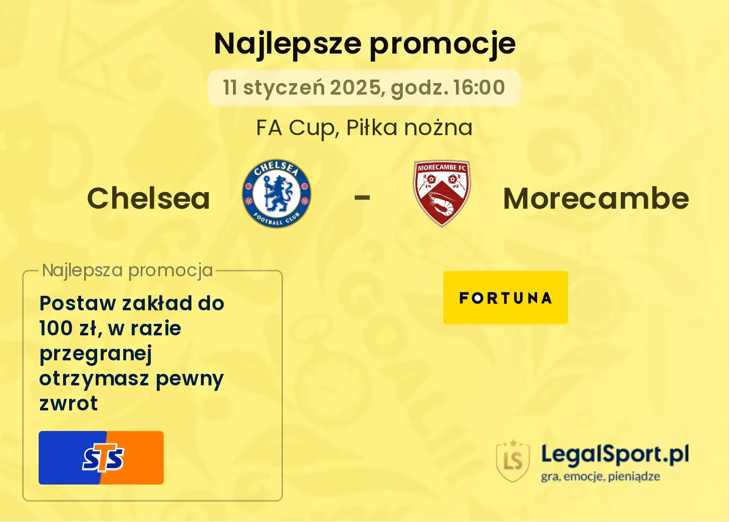 Chelsea - Morecambe promocje bonusy na mecz