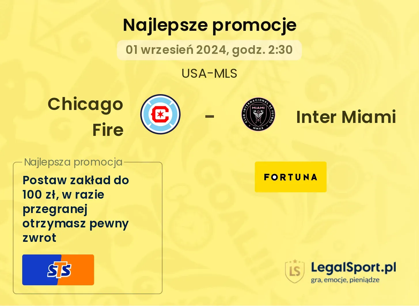 Chicago Fire - Inter Miami promocje bonusy na mecz