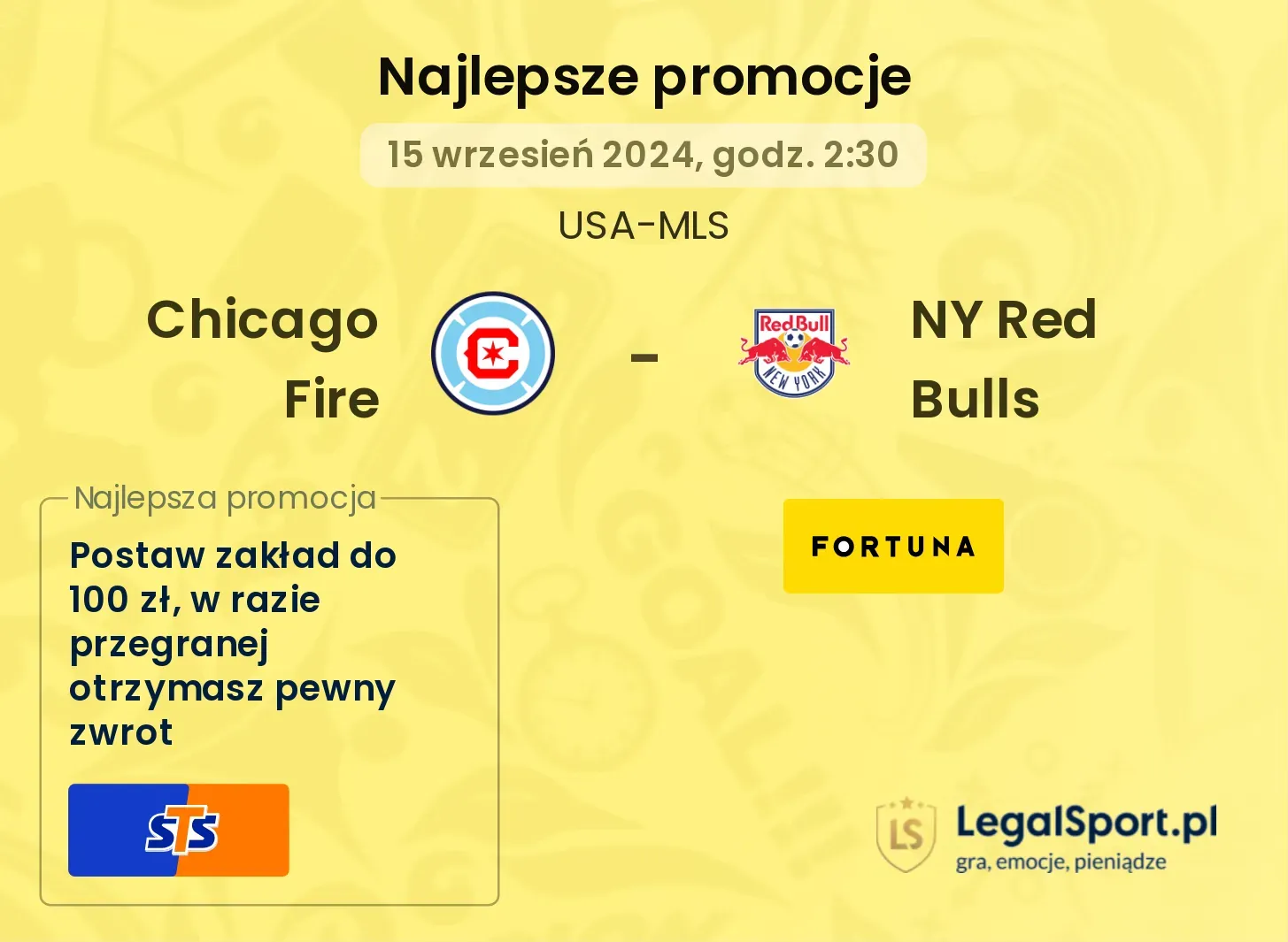 Chicago Fire - NY Red Bulls promocje bukmacherskie 15.09, 02:30