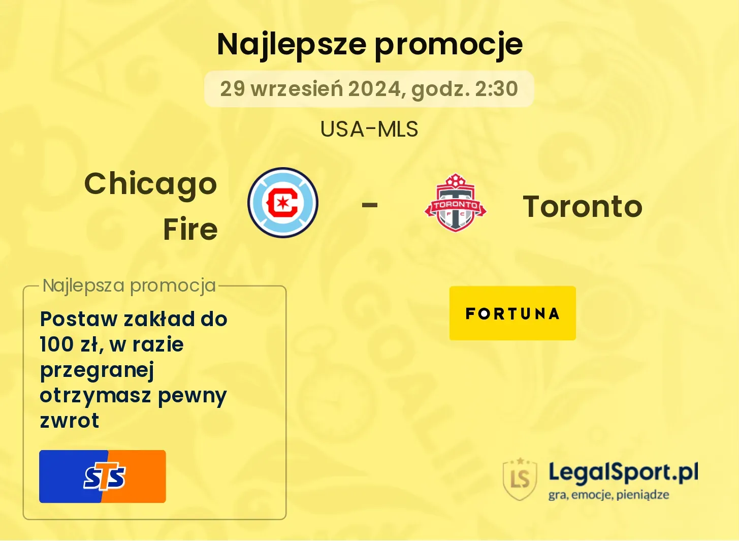 Chicago Fire - Toronto promocje bukmacherskie 29.09, 02:30