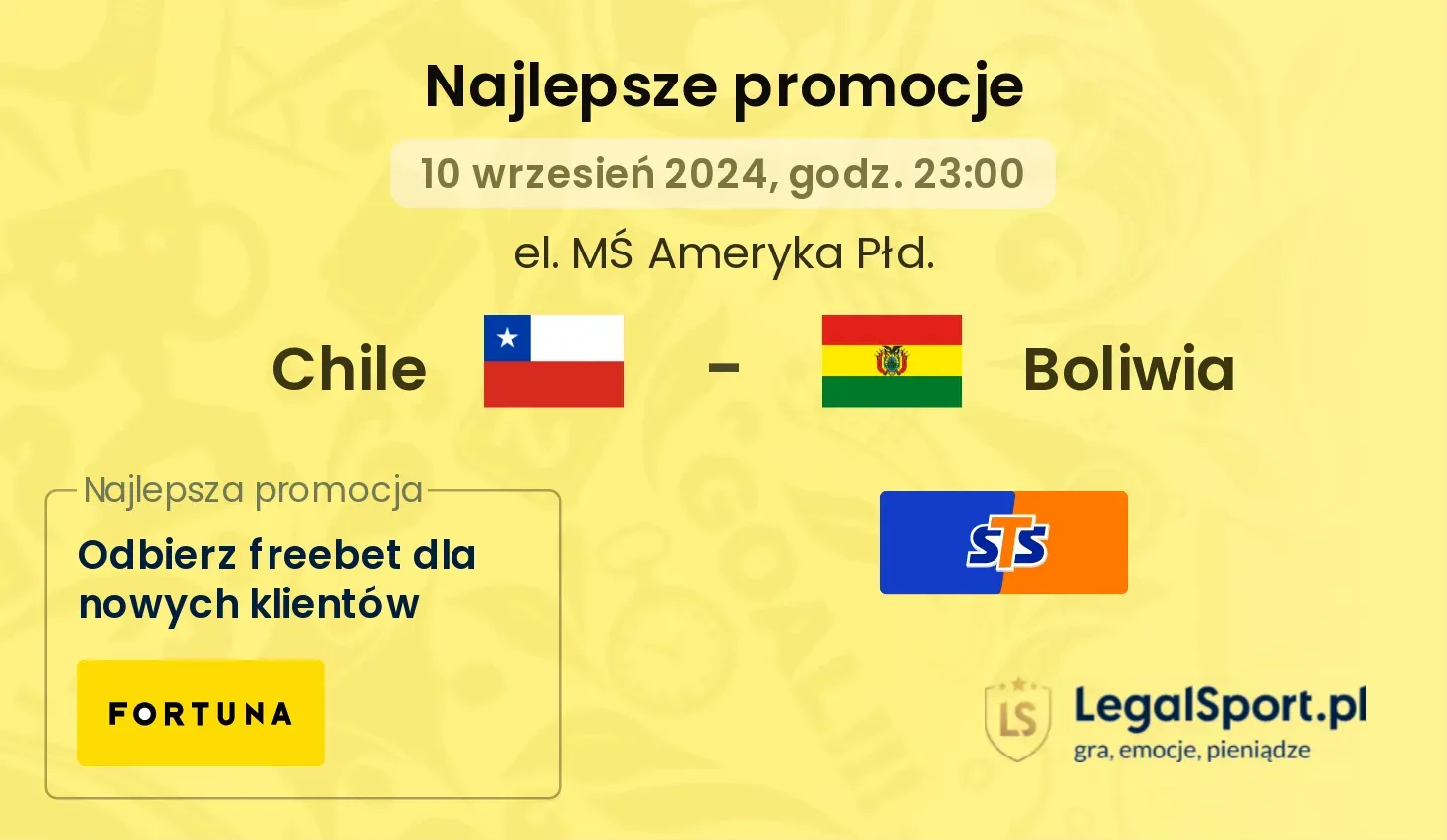 Chile - Boliwia promocje bonusy na mecz