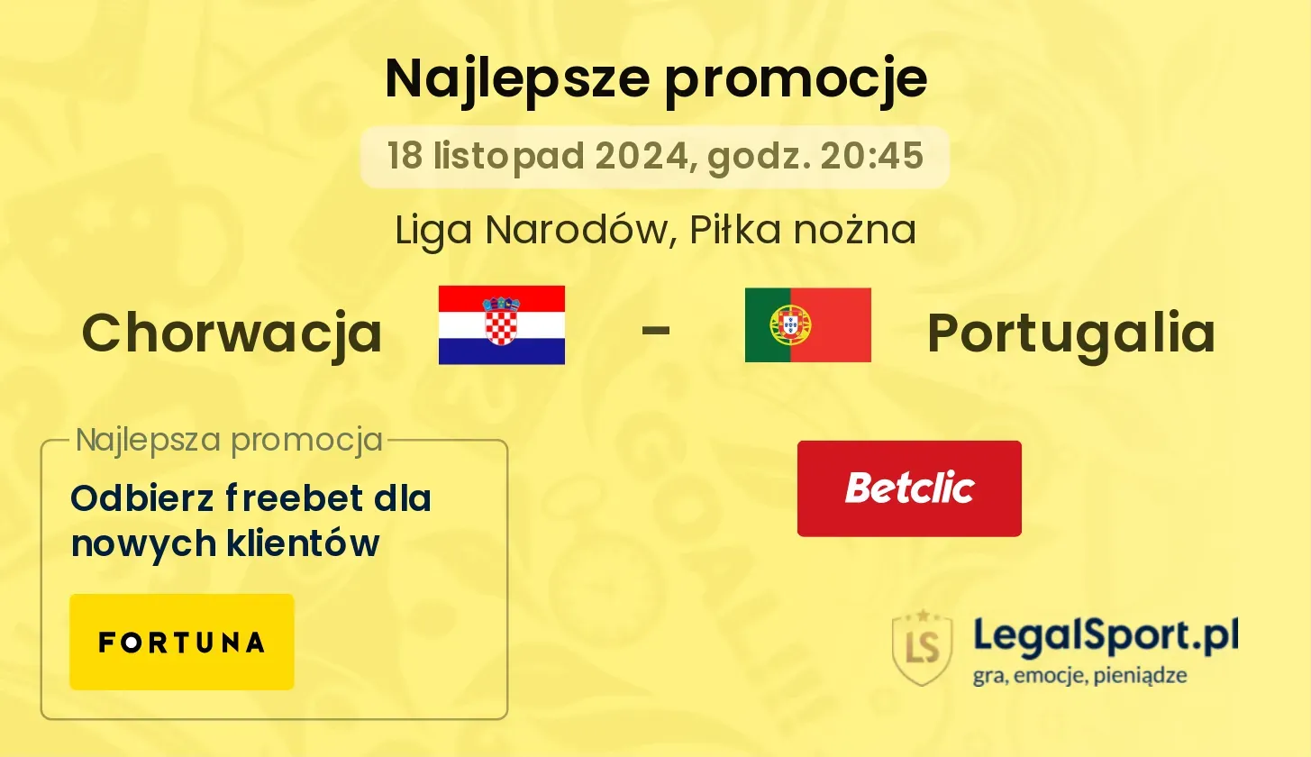 Chorwacja - Portugalia promocje bonusy na mecz