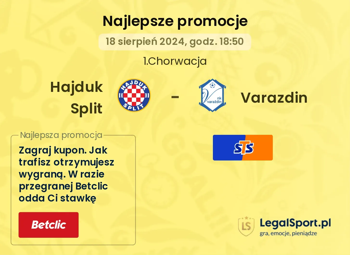 Hajduk Split - Varazdin promocje bonusy na mecz