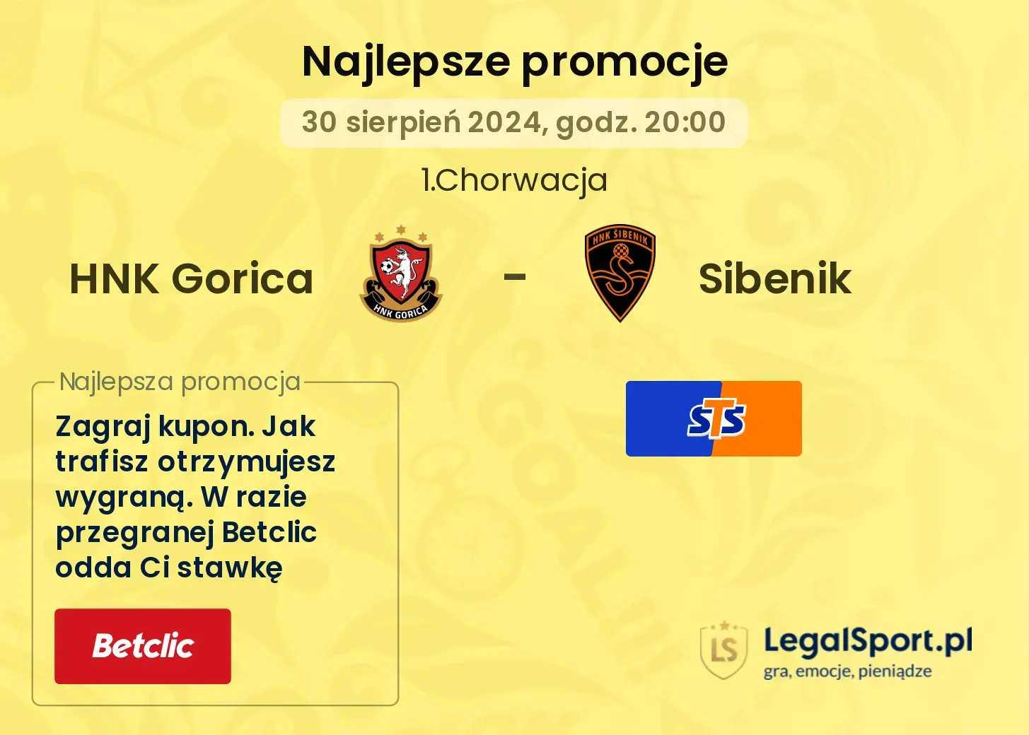 HNK Gorica - Sibenik promocje bonusy na mecz