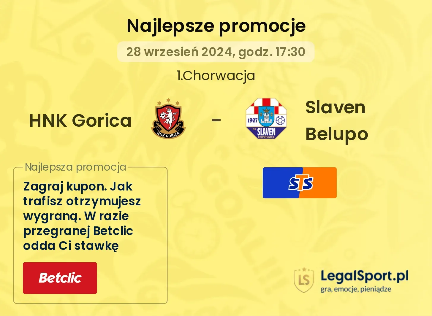 HNK Gorica - Slaven Belupo promocje bonusy na mecz