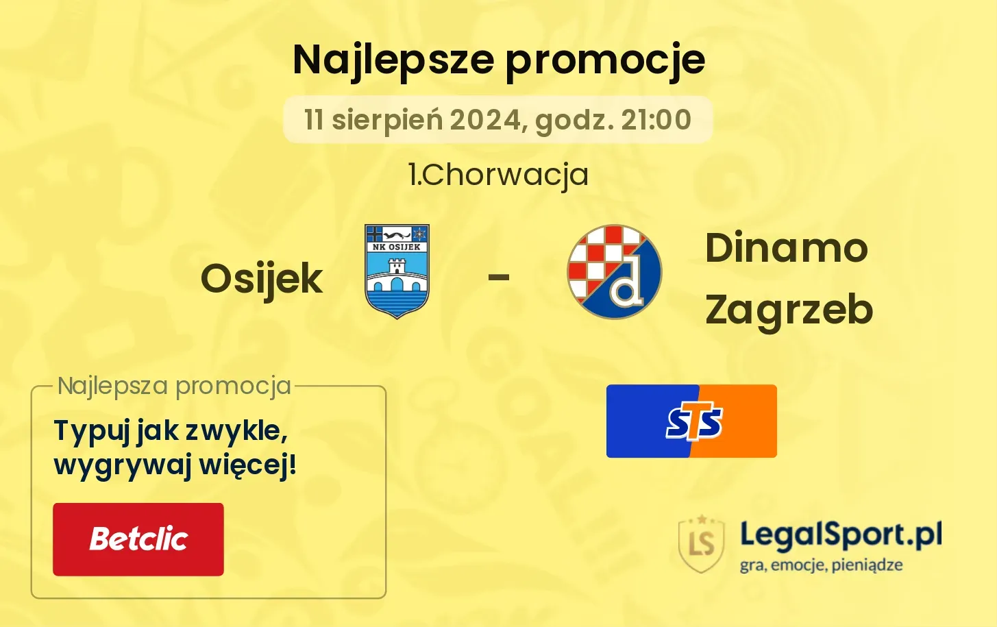 Osijek - Dinamo Zagrzeb promocje bonusy na mecz