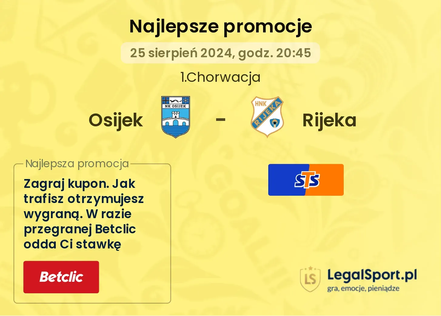 Osijek - Rijeka promocje bonusy na mecz