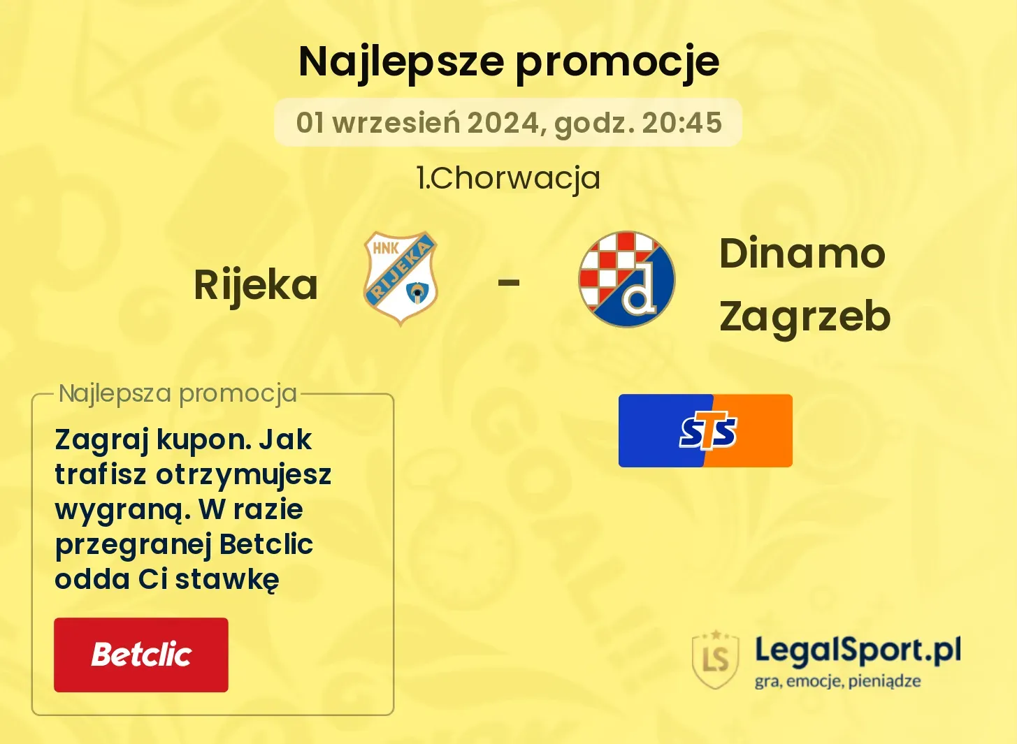 Rijeka - Dinamo Zagrzeb promocje bonusy na mecz