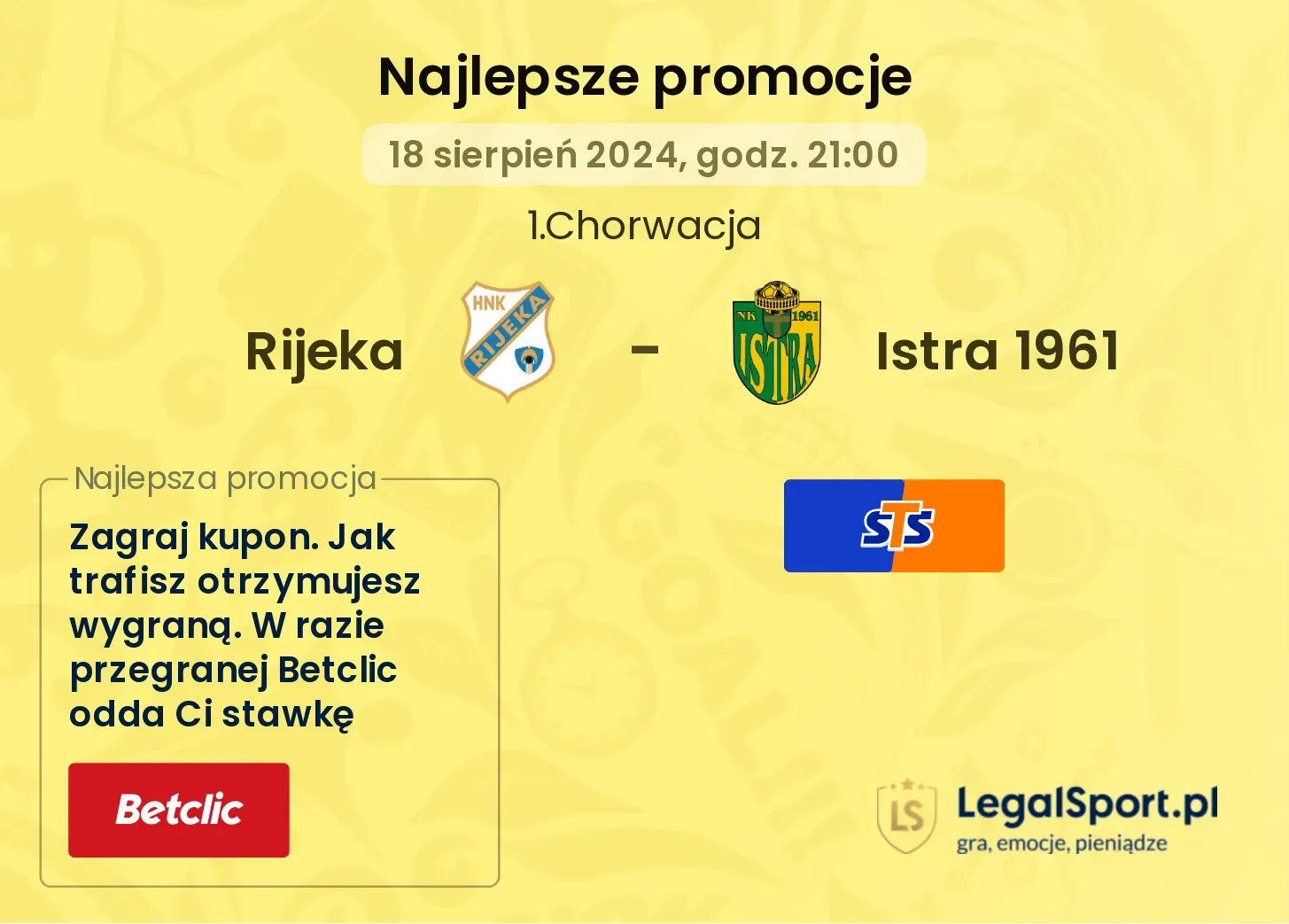 Rijeka - Istra 1961 promocje bonusy na mecz