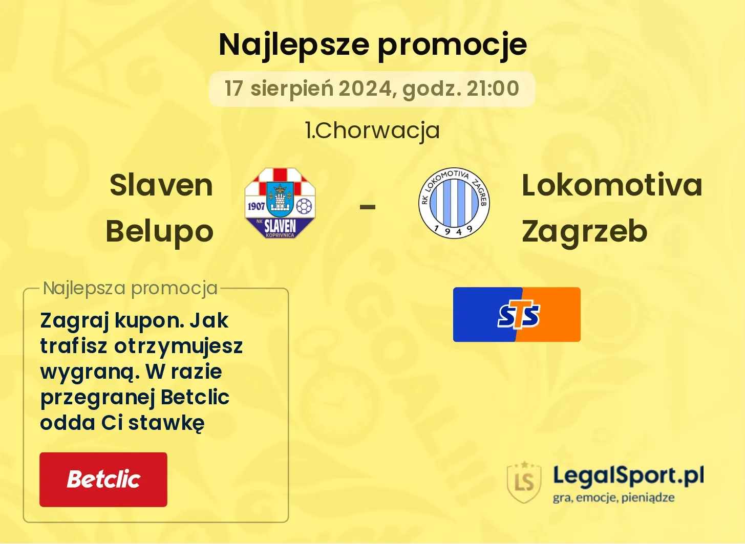 Slaven Belupo - Lokomotiva Zagrzeb promocje bonusy na mecz