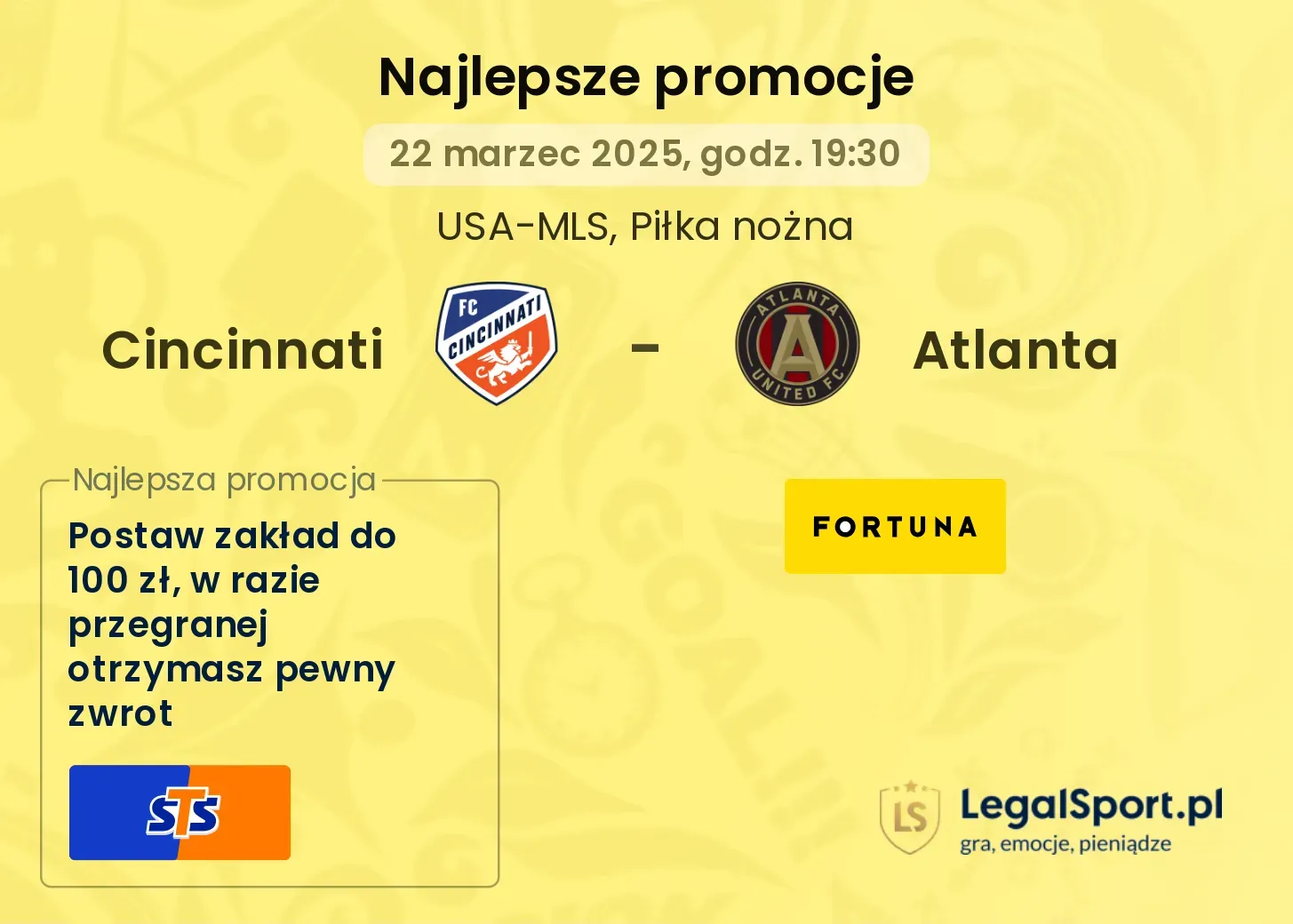 Cincinnati - Atlanta promocje bonusy na mecz