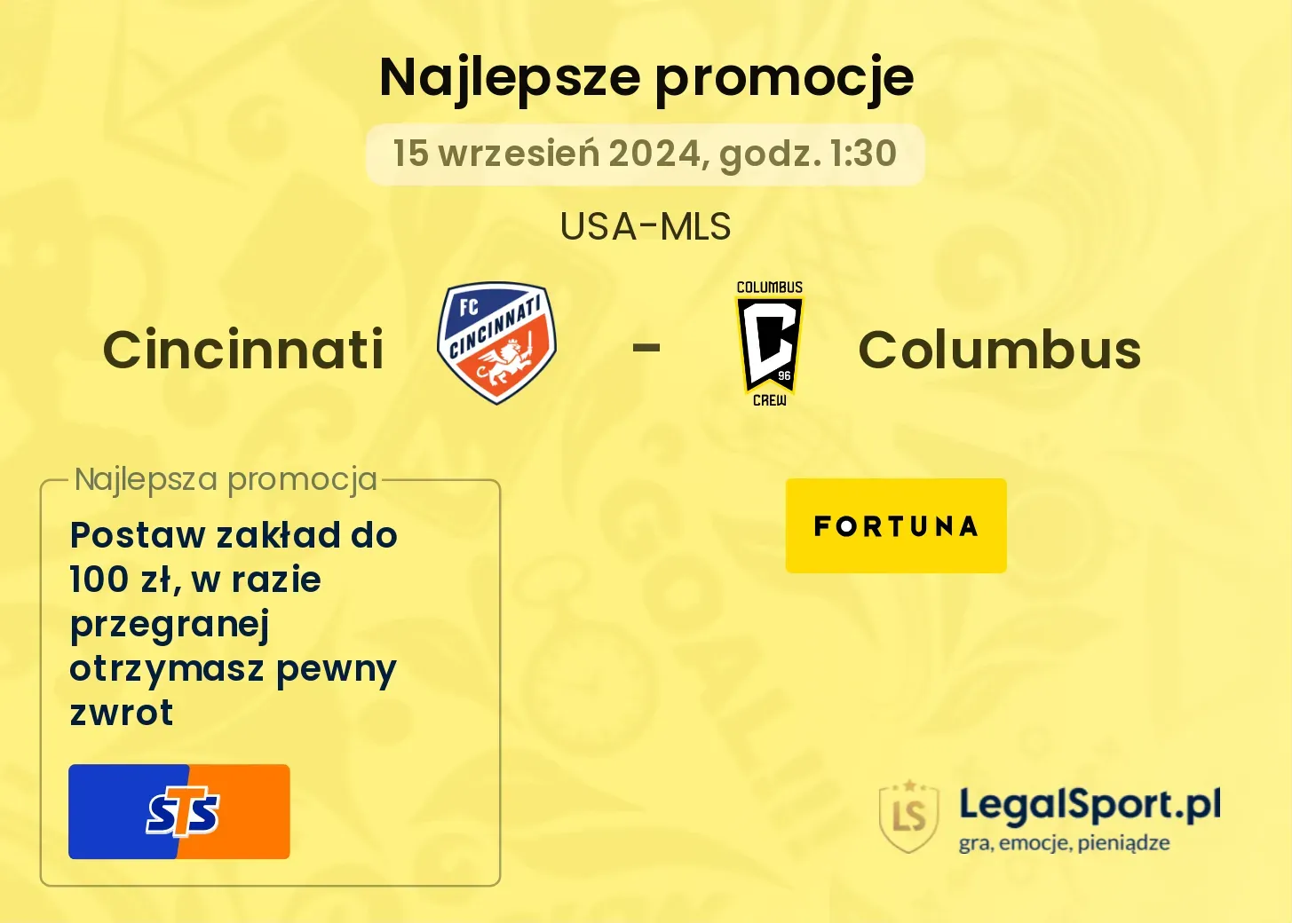 Cincinnati - Columbus promocje u bukmacherów 15.09, 01:30