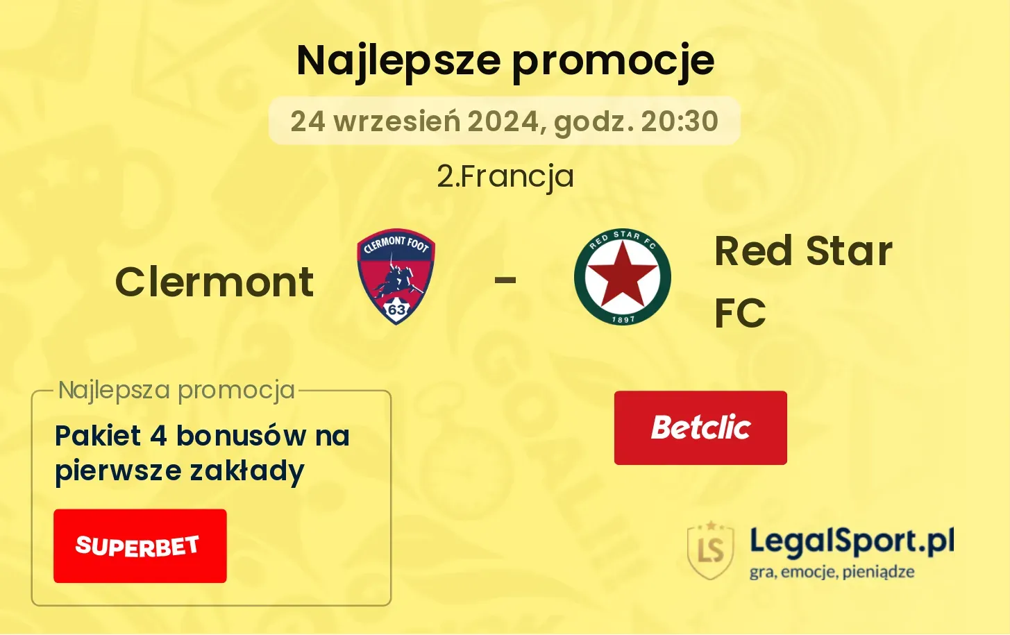 Clermont - Red Star FC promocje bonusy na mecz