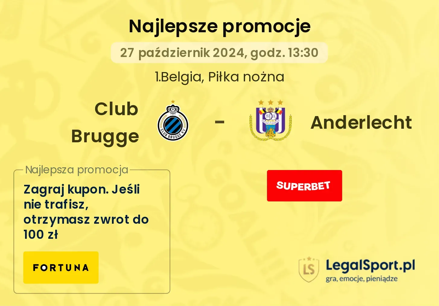 Club Brugge - Anderlecht promocje bonusy na mecz