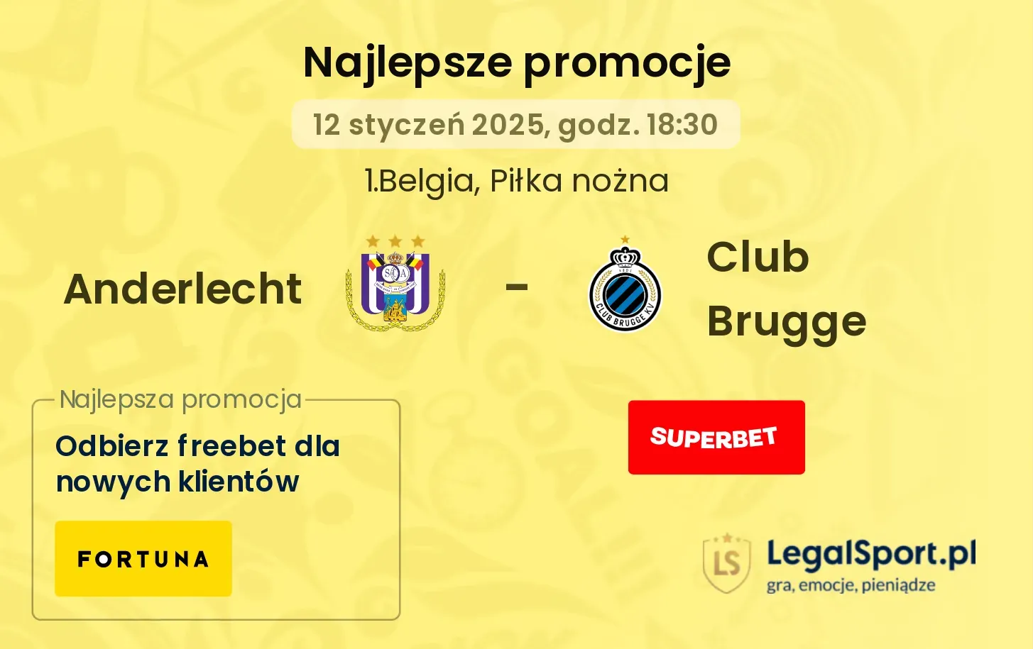 Anderlecht - Club Brugge promocje u bukmacherów