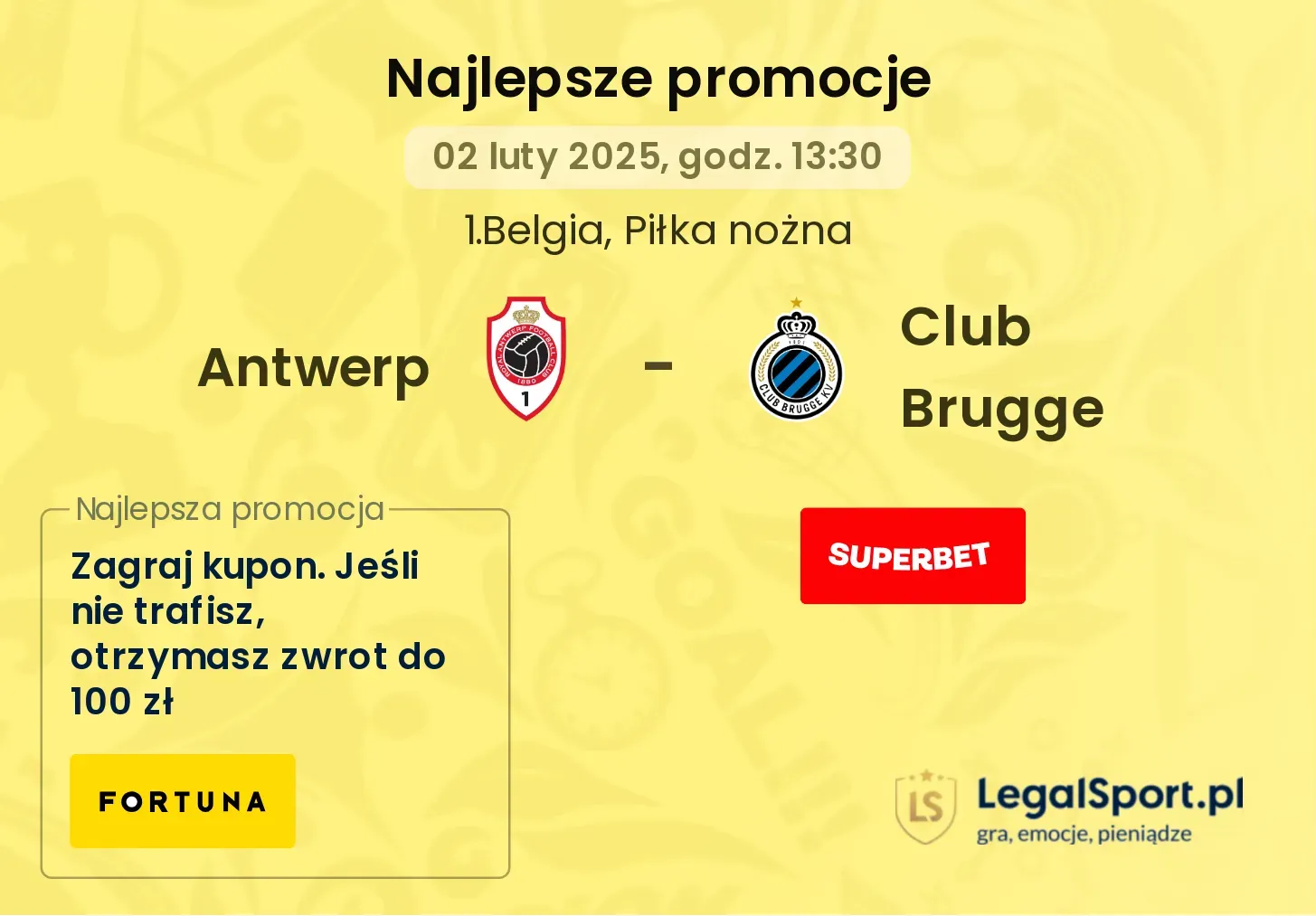 Antwerp - Club Brugge promocje bukmacherskie