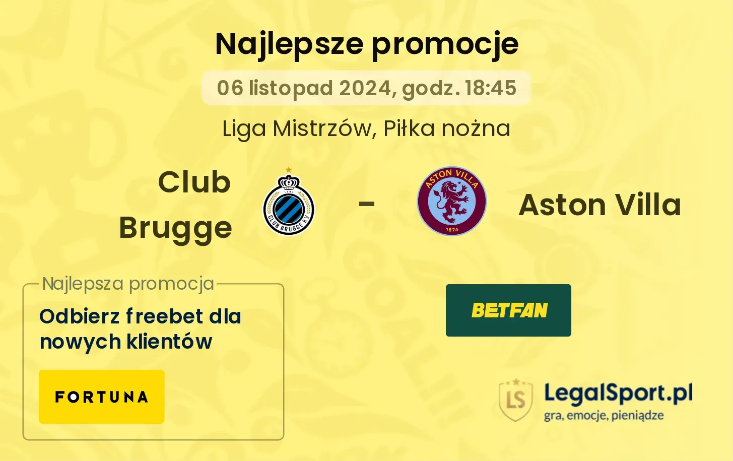 Club Brugge - Aston Villa promocje bonusy na mecz