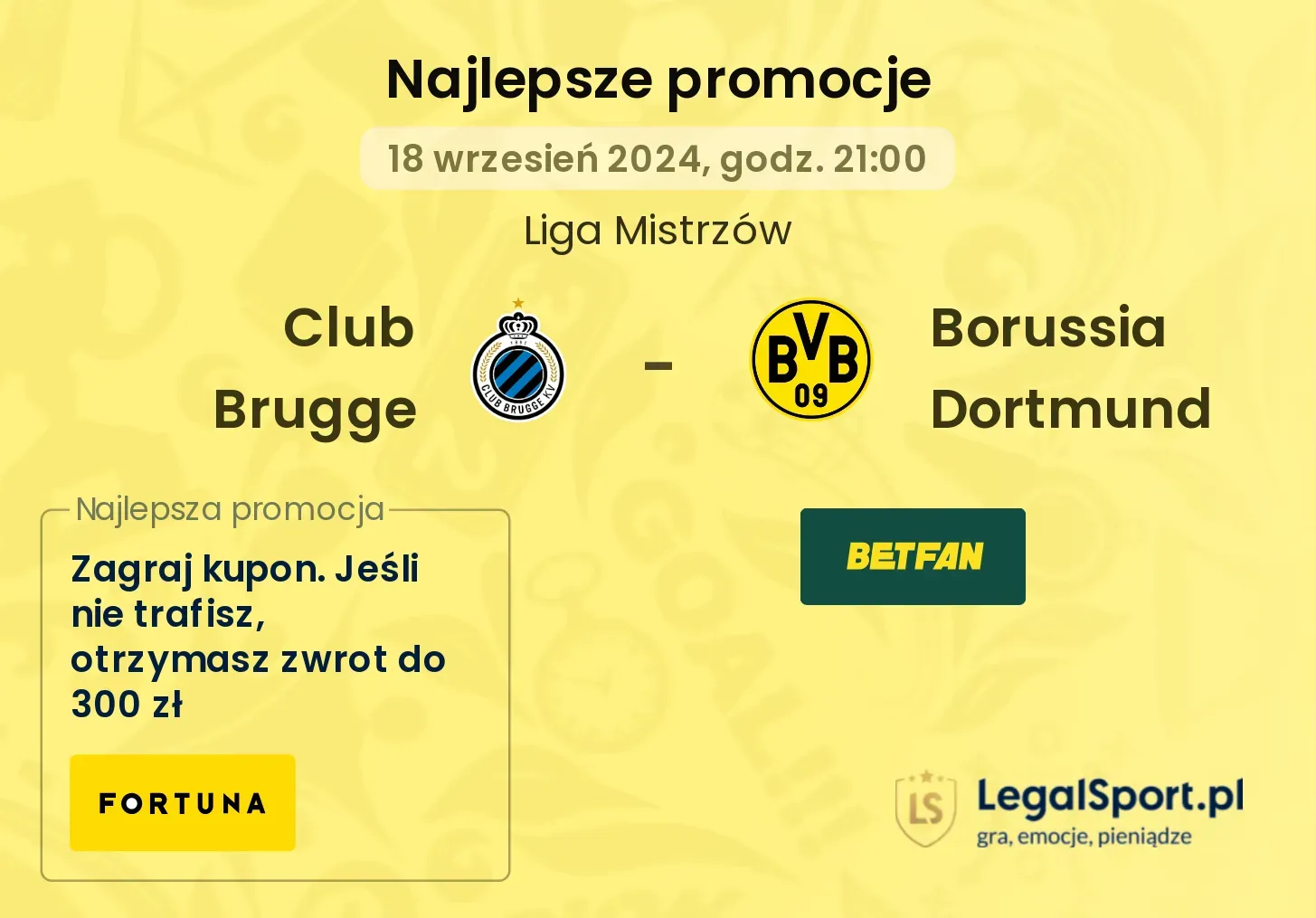 Club Brugge - Borussia Dortmund promocje bonusy na mecz