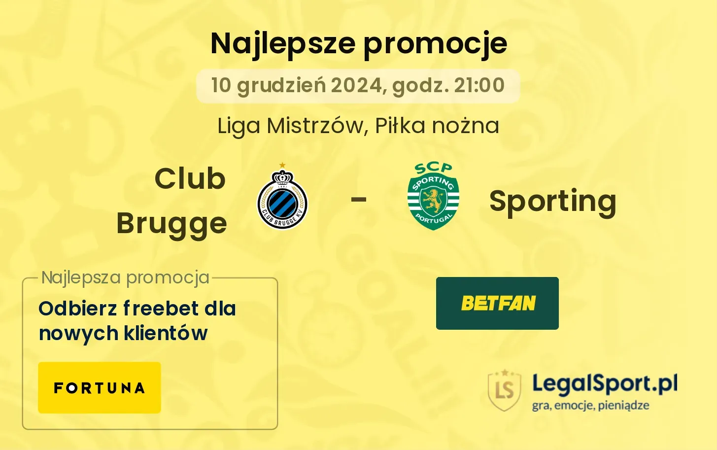 Club Brugge - Sporting promocje bonusy na mecz