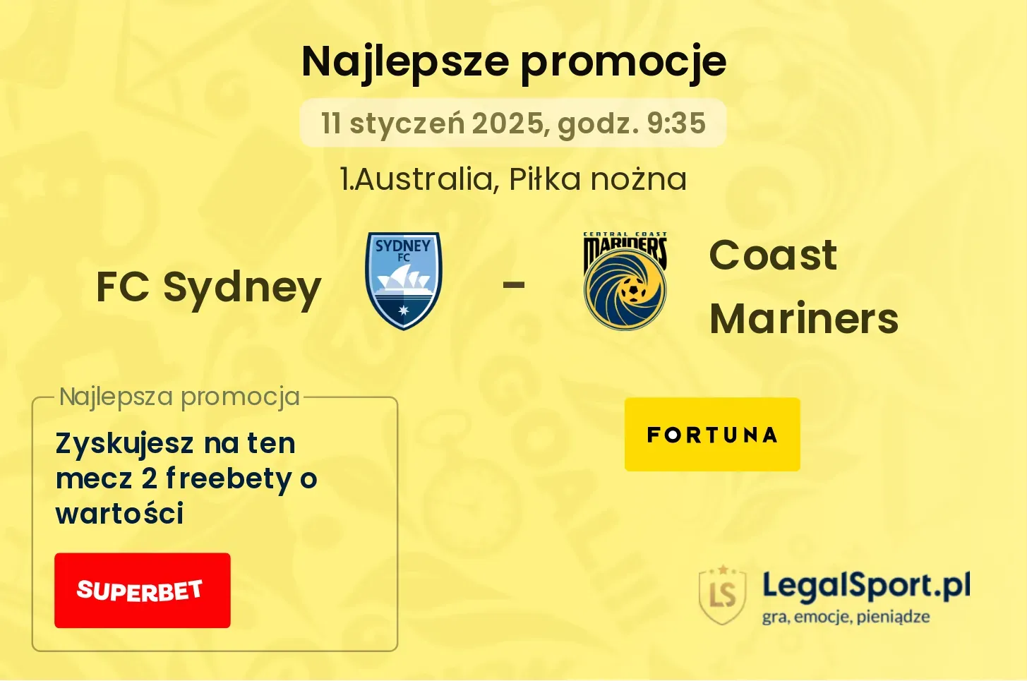 FC Sydney - Coast Mariners promocje bukmacherskie