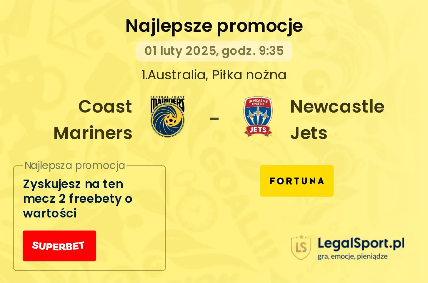 Coast Mariners - Newcastle Jets promocje bonusy na mecz