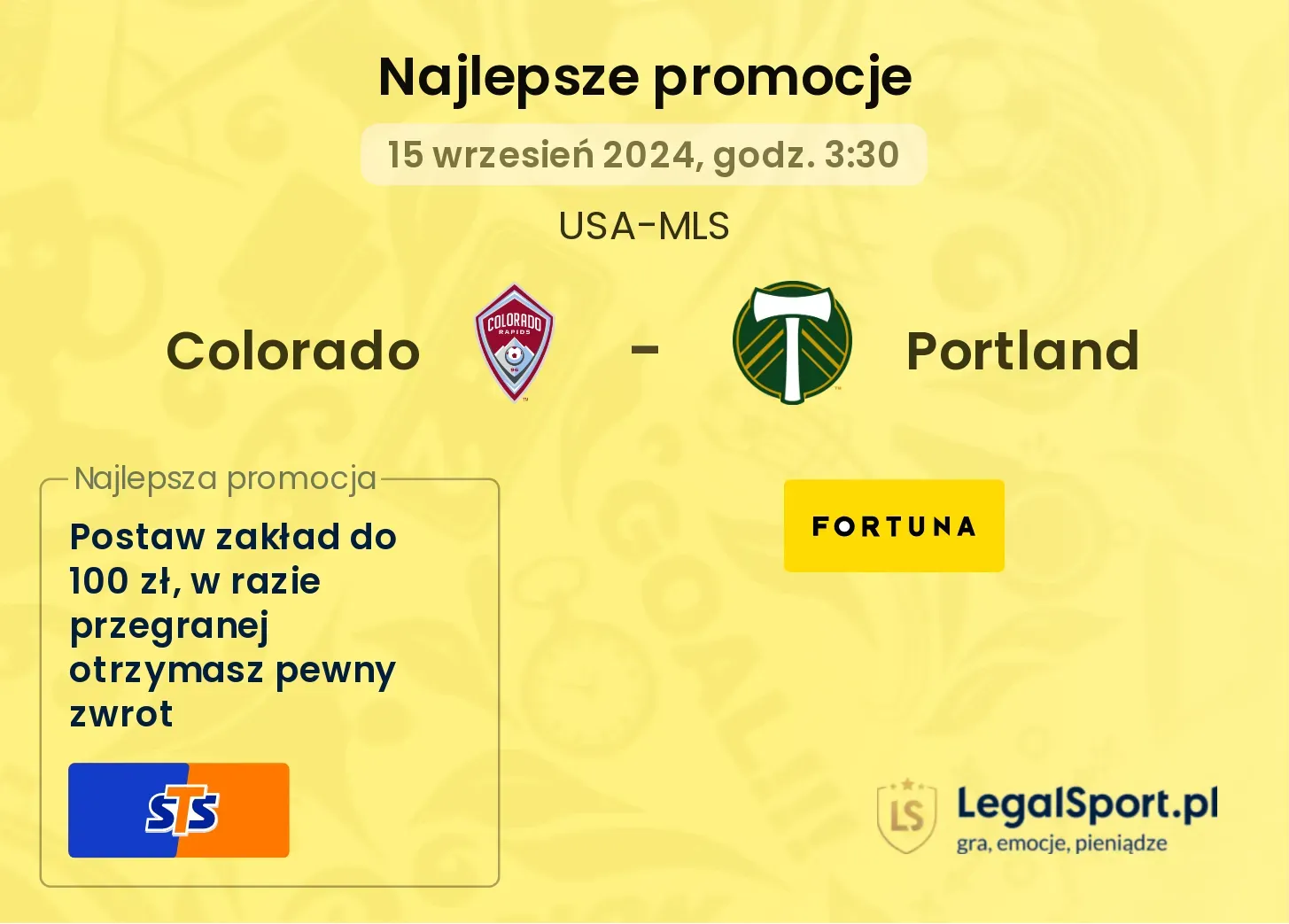 Colorado - Portland promocje bukmacherskie 15.09, 03:30