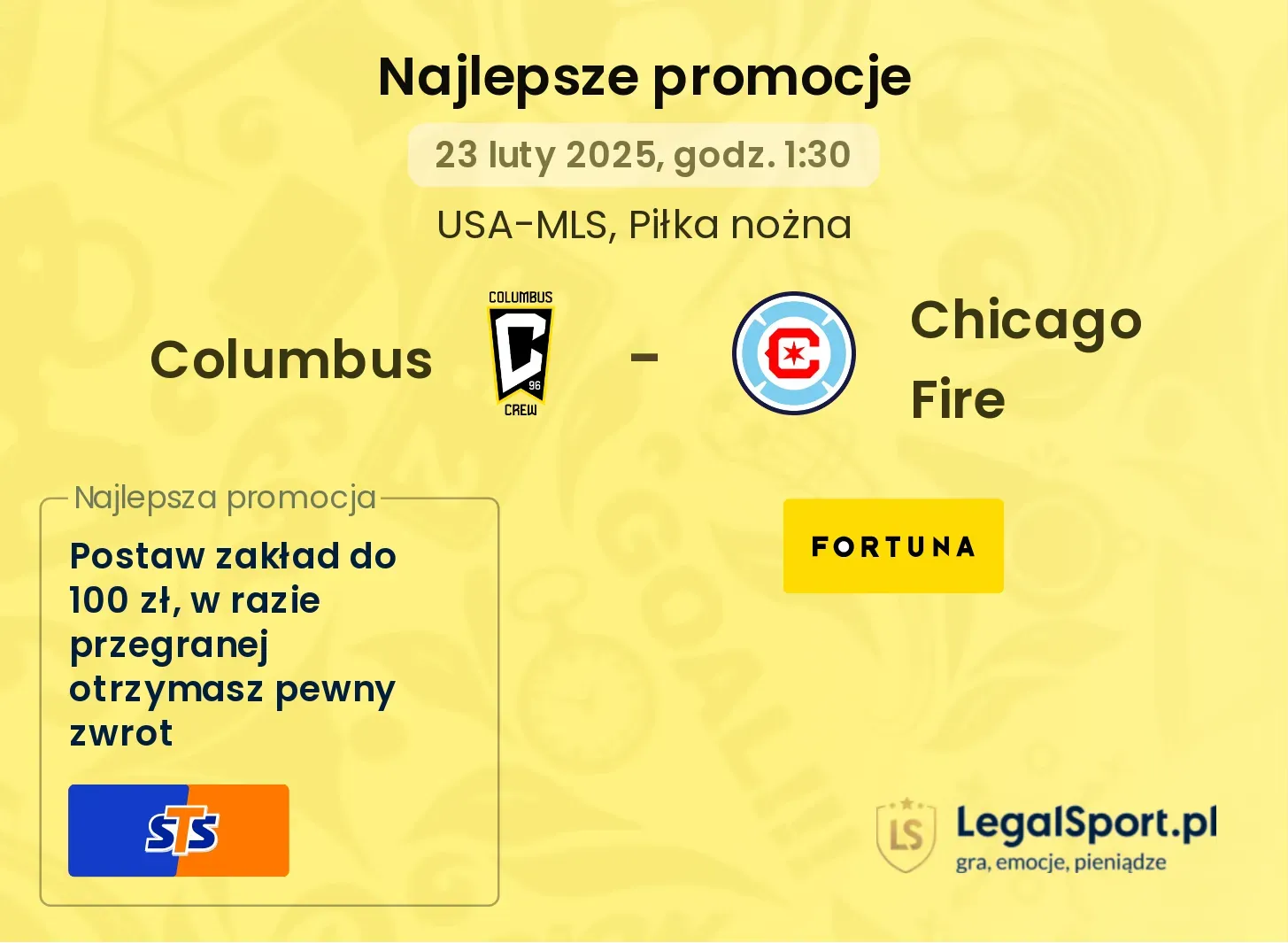 Columbus - Chicago Fire promocje bonusy na mecz