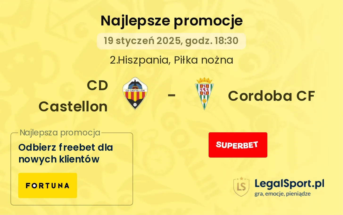 Cordoba CF - CD Castellon promocje bonusy na mecz