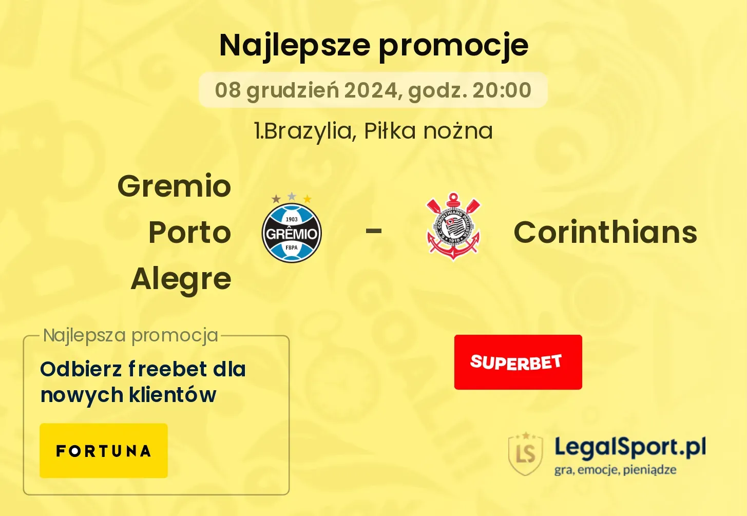 Gremio Porto Alegre - Corinthians promocje u bukmacherów