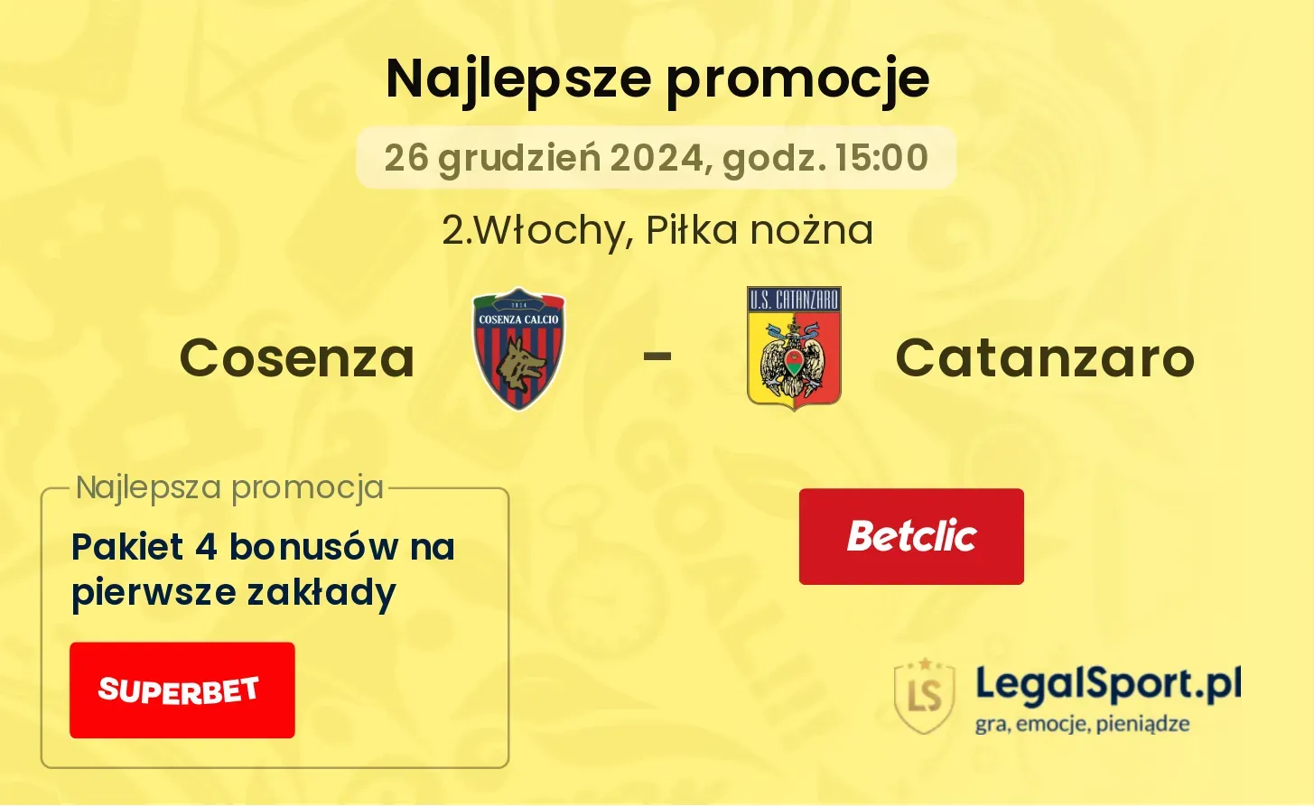 Cosenza - Catanzaro promocje bonusy na mecz