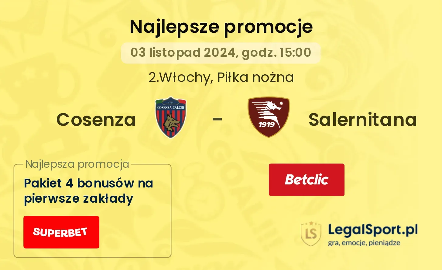 Cosenza - Salernitana promocje bonusy na mecz