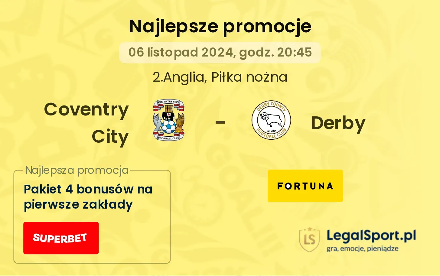 Coventry City - Derby promocje bonusy na mecz