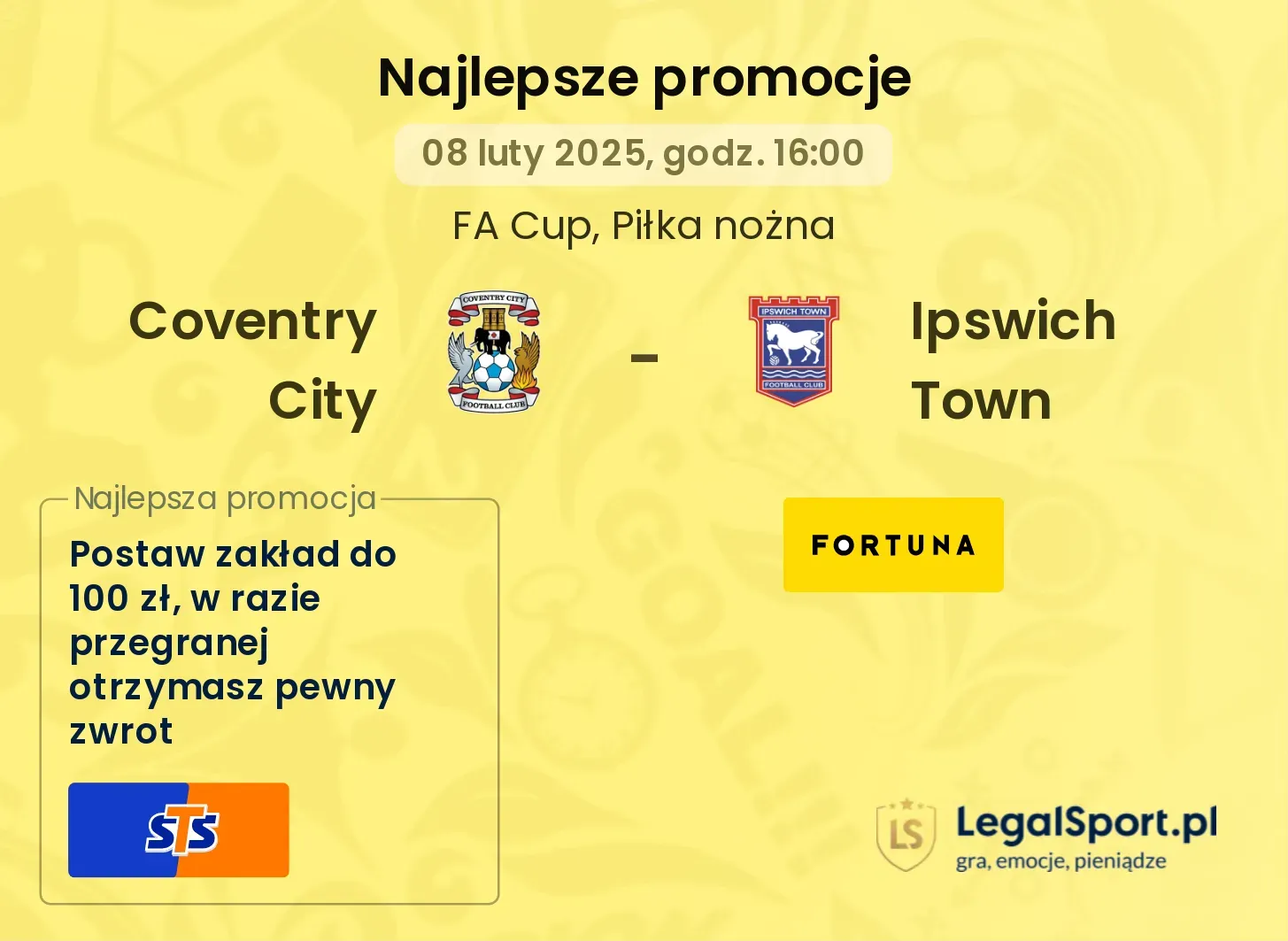 Coventry City - Ipswich Town promocje bonusy na mecz