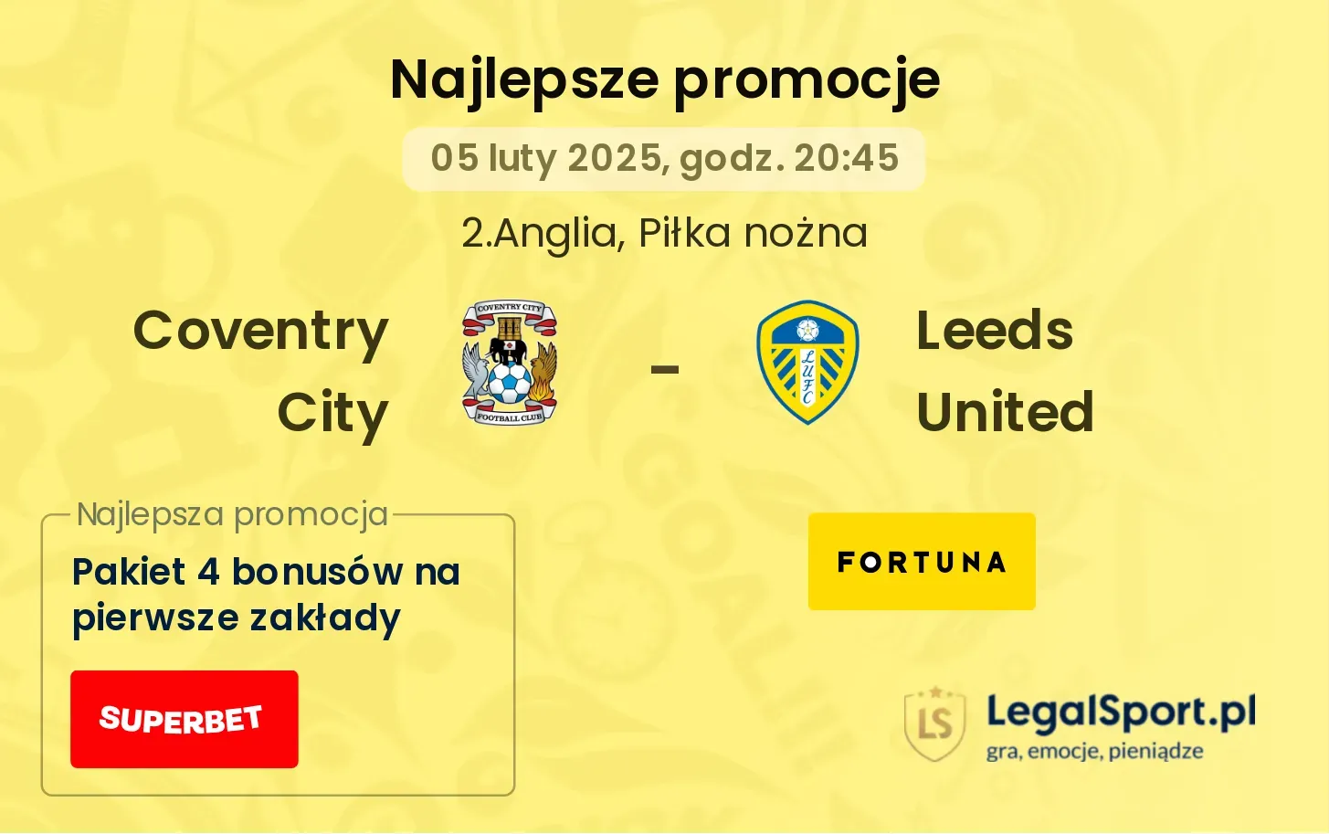 Coventry City - Leeds United promocje bonusy na mecz